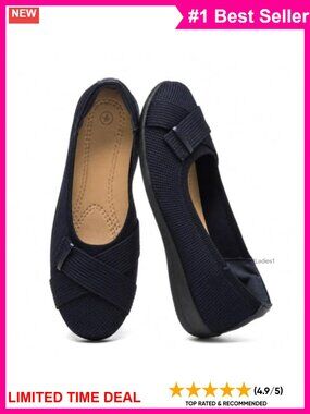 Breathable Knit Slip-On Flat Sneakers Comfortable Buckle Shoes